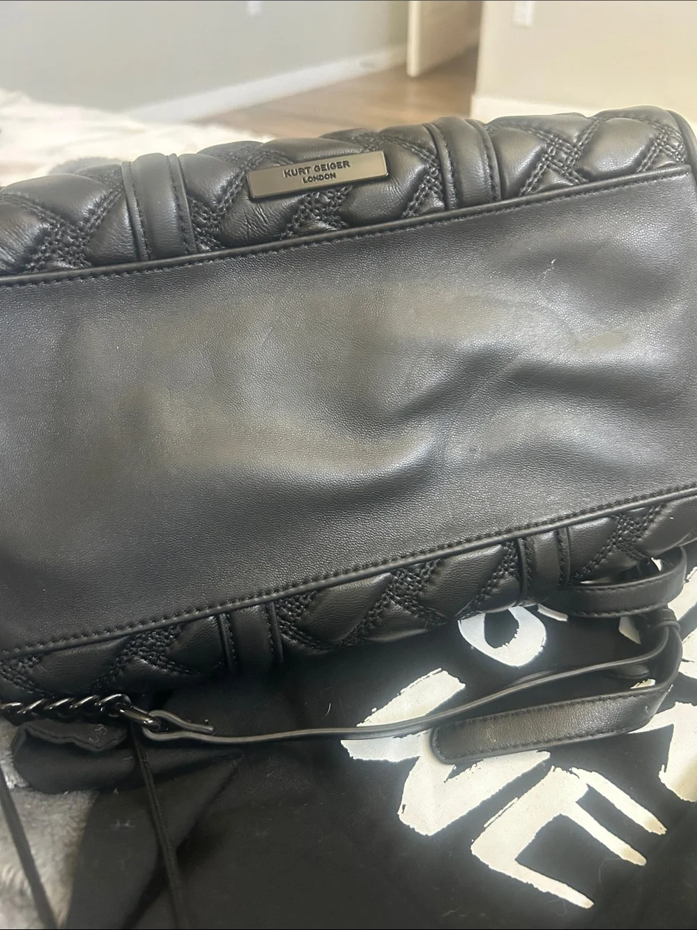 Kurt Geiger London Kensington Drench Quilted Barrel Boston Satchel Bag